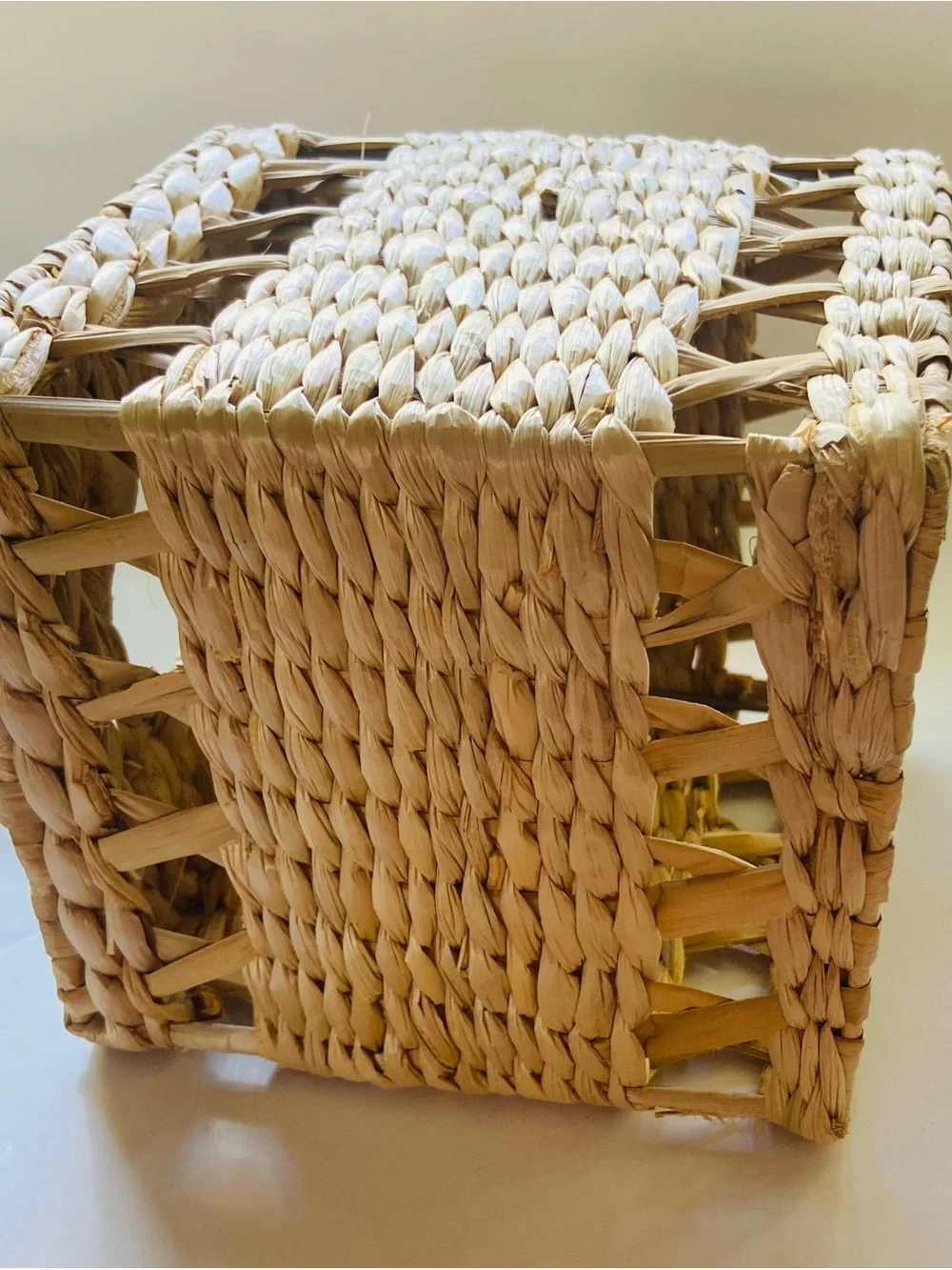 Boho Natural Woven Square Basket (Vase, Plant Stand, or Tissue Box)